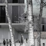 architectural rendering of a building's courtyard