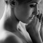 Nude woman in profile