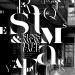 typographic poster featuring deconstructed letters