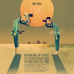 stylised poster design of two men having a standoff