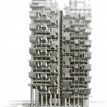 architectural drawing of a skyscraper