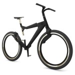 futuristic bicycle design featuring spokeless wheels