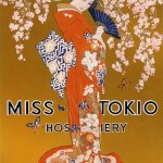 vintage poster for Miss Tokio hosier featuring woman in a kimono