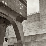 black & white picture of a section of a dam