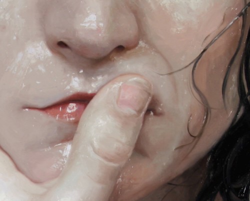 hyperreal painting of a woman's mouth