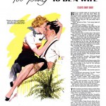 editorial magazine illustration of a woman in a man's lap