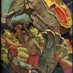 cover to blue book magazine featyring elephants and people