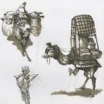 sketches of fantasy beasts of burdens