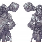 turnaround illustration of a monkey warrior with a mace