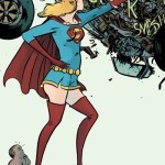 illustration of supergirl saving a baby from a car