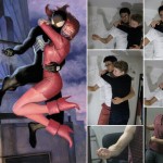 illustration of spider man and mary jane with reference photos