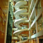 spiral -- or technically helical -- white staircase