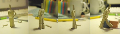 Paper person posing