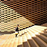 man in suit walking up stairs in osaka
