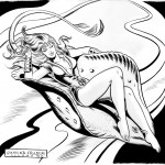 mike allred and ramona fradwon draw woman reclining on leaf