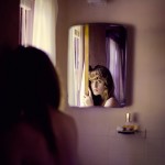 Self portrait in mirror