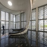 seating area in foyer of moroccan bank