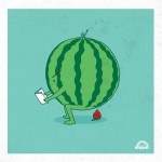 watermelon pooping a strawberry