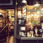 Animated gif of a barbershops window