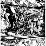 black and white inked page from Venom drawn by Tom Fowler