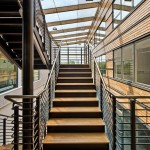 staircase under glass roof