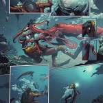 unlettered page of diver being attacked by squid