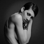 Nude woman with mustache