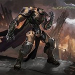giant robot with cape laughs at ruins of city