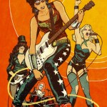 wonder woman, zatanna, black canary & batgirl as a rock band by cliff chiang