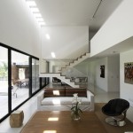 living room with staircase