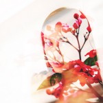 double exposure portrait of woman and flowers