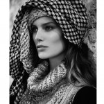 portrait of woman with several scarves