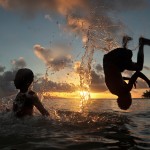 Playing in the lagoon