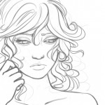 Sad - digital sketch by Daria Widermanska-Spala