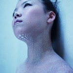 Dot contour portrait of a woman by Miharu Matsunaga