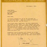 letter from Mick Jagger to Andy Warhol