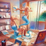 Mermaid paintings coming to life