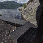 series of bridges overlooking lake