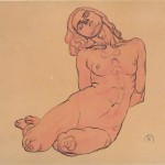 A crouching woman - Koloman Moser