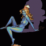 Smurfette naked pixel art