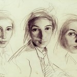 Pencil self-portraits - Zinaida Evgenievna Serebriakova