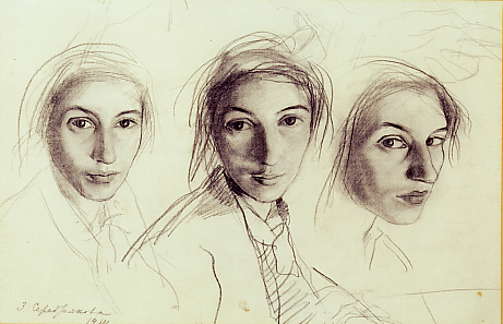 Pencil self-portraits - Zinaida Evgenievna Serebriakova