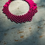 laser cut test pattern wool felt necklace