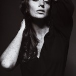 portrait of freckled woman