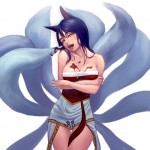 Ahri with chocolate - erotic illustration