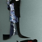 Paper sculpture of a female ninja by Megan Brain