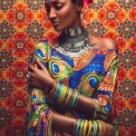 Surelee Joseph photographed by Anushka Menon in silk scraves from Kundalini Arts