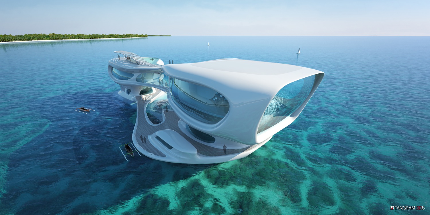 architectural rendering of a marine research centre