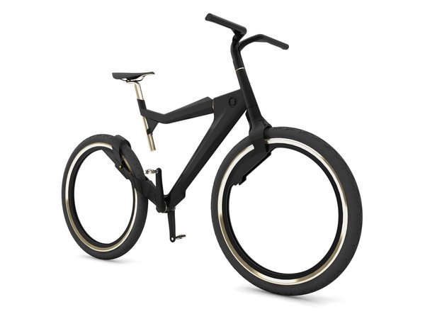 futuristic bicycle design featuring spokeless wheels