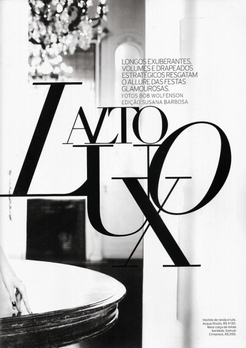 typographical title of a fashion shoot article